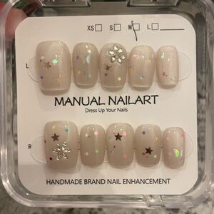 Handmade press on nails with Star Accents